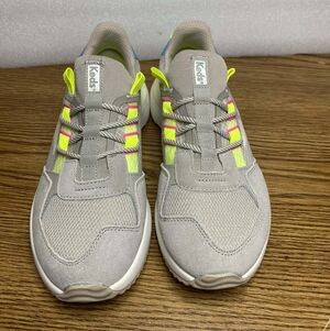 Keds Womens Softerra Grey Neon Mesh Suede Trail Running Sneakers Shoes Size 8.5M